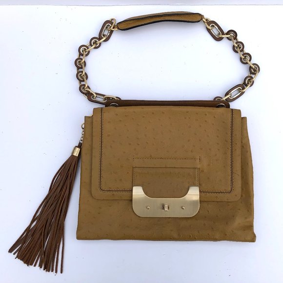 Diane Von Furstenburg OSTRICH HARPER TASSEL BAG - Picture 3 of 11